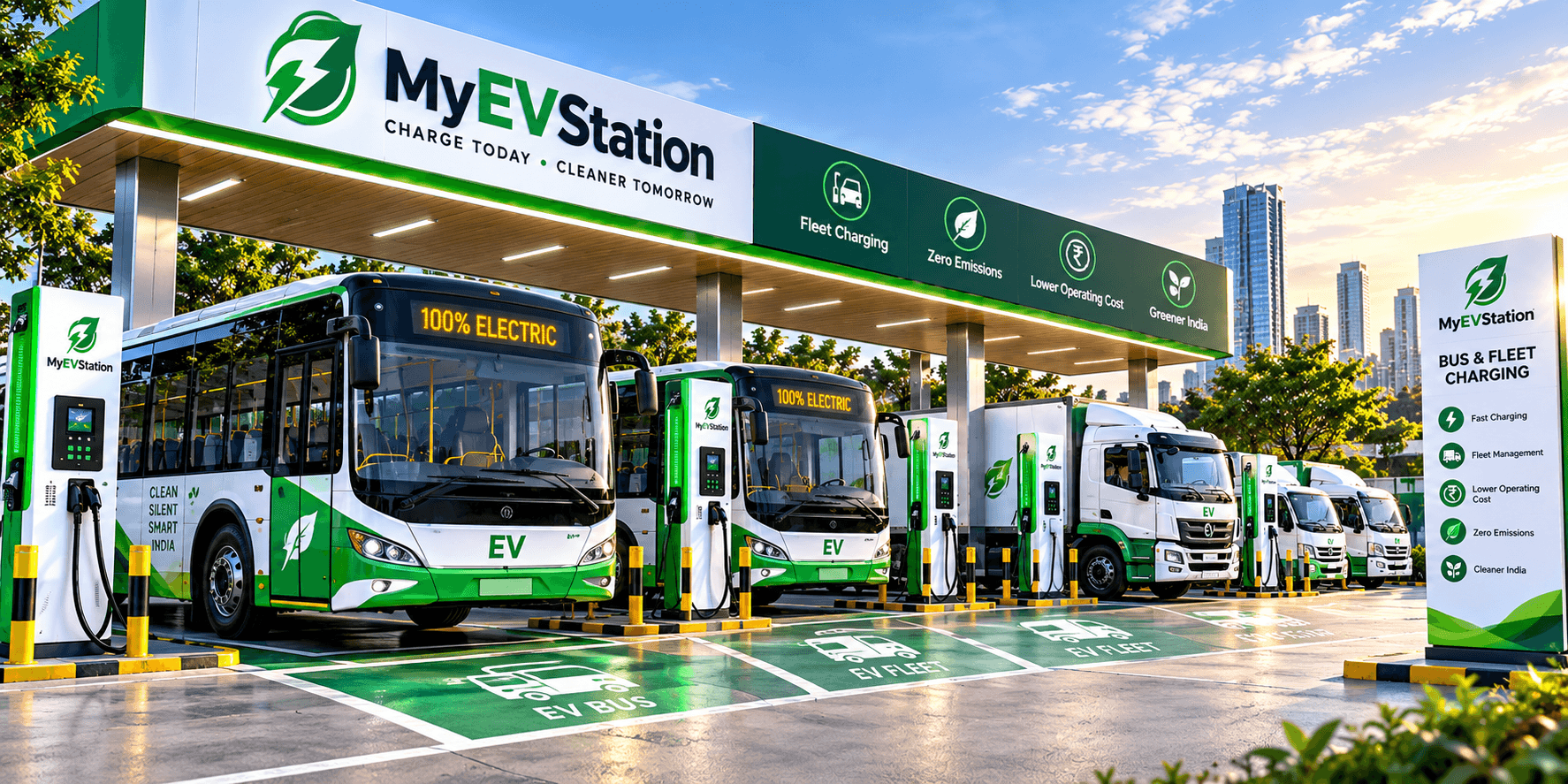 Commercial fleet DC fast charging